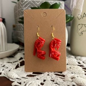 *3 for $20* Red Heeled Sandal Barbie Shoe Earrings